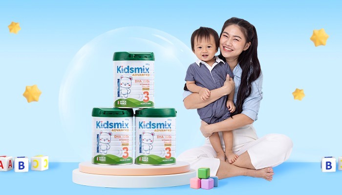 Sản phẩm dinh dưỡng Kidsmix Advanced 3 nhập khẩu nguyên hộp từ Pháp 