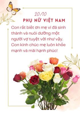 Lời chúc mừng Ngày Phụ nữ Việt Nam 20/10 tặng mẹ đẻ, mẹ chồng, mẹ vợ